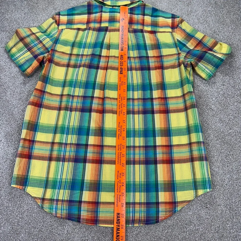 New Ralph Lauren‎ Kids XL 18-20 Shirt Yellow Plaid Button Madras Preppy Classic